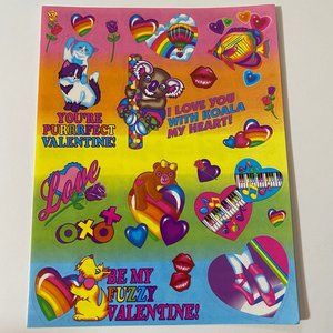 Vintage Lisa Frank Valentine's Day Sticker Sheet S229
